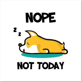 Welsh Corgi Sleeping Lazy Day Dog Lovers Posters and Art